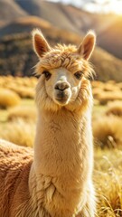 Wall Mural - an alpaca with beautiful natural background