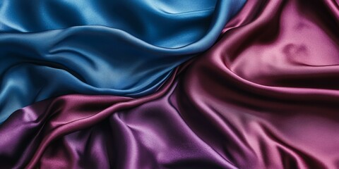 Sticker - Blue and purple silk fabric, soft and flowing.