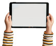 © Rawpixel.com - PNG  Child holding blank tablet screen