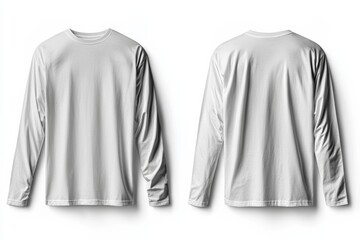 White Long Sleeve Tshirt Mockup Isolated created with Generative AI