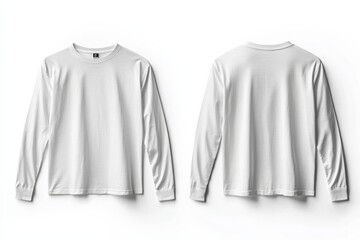 White Long Sleeve Tshirt Mockup Isolated created with Generative AI