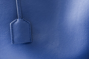 Sticker - Blue leather, closeup view of material texture