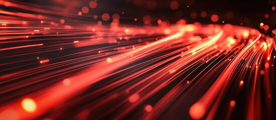 Aufkleber - Abstract red long exposure lines represent 5G technology highlighting the future of mobile wireless networks and their potential impact on internet speeds and connectivity innovations