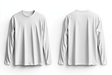 White Long Sleeve Tshirt Mockup Isolated created with Generative AI