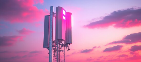 Poster - 5G equipment setup on a metallic pole