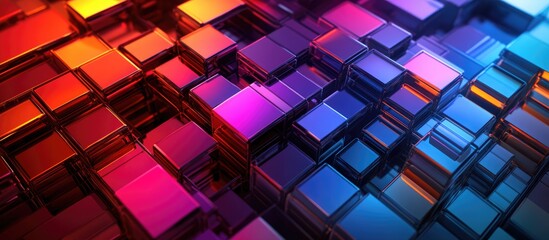 Fototapete - Vibrant Abstract Squares Design