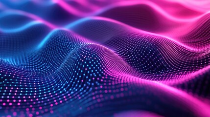 Poster - Digital contour curves with dotted lines and rippling waves create an abstract background for futuristic 3D technology concepts
