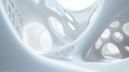 Poster - Abstract architectural structures on a light backdrop Contemporary 3D design