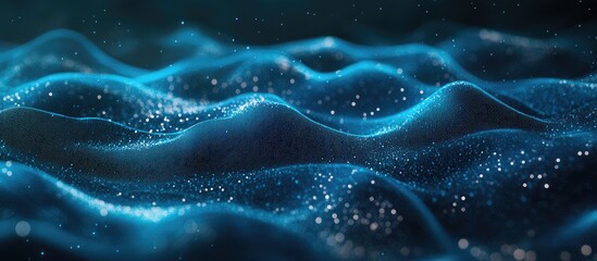 Aufkleber - Blue wave light screen gradient texture background Abstract representation of AI technology and big data in a digital format 3D rendered visuals