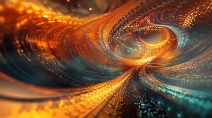 Poster - Abstract fractal illustration representing future technology Design element suitable for book covers presentation layouts and page backgrounds Digital collage in raster format