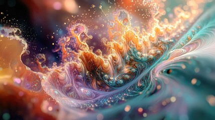 Poster - Abstract fractal background ideal for brochures advertisements presentations websites and various graphic design projects Digital collage