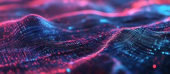 Poster - 3D rendering of a digital background depicting big data technology and a creative network map