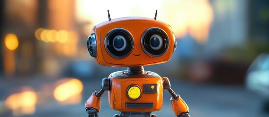 Poster - Cartoon Robot Illustration Featuring a Humorous Character