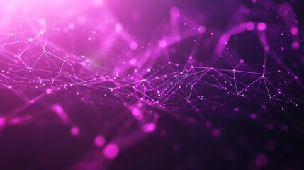 Fototapete - Abstract polygonal space with connecting dots and lines on a bright background Minimalistic graphic illustration in vibrant violet tones