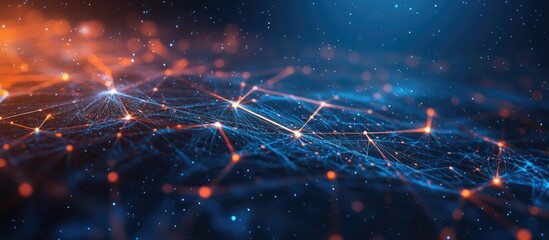 Poster - Digital Network Structure for Business Communication and Big Data Technology 3D Illustration