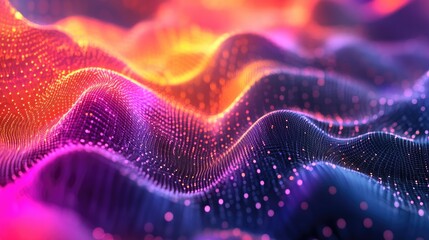 Poster - Abstract colorful background featuring an illustration of cellular automata