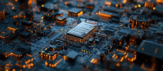 Aufkleber - 3D rendering of intricate technological backgrounds with multiple layers Abstract representation of data processing