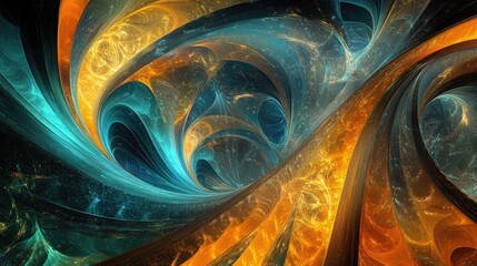 Poster - Abstract fractal background ideal for brochures advertisements presentations websites and various graphic design projects Digital collage
