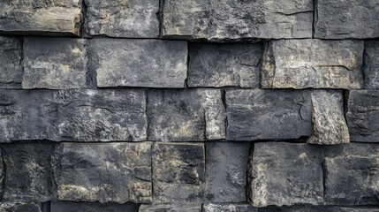 Poster - Weathered gray stone wall with a grunge texture