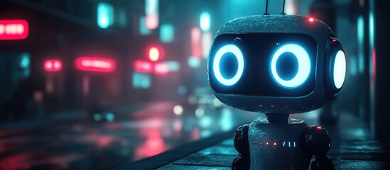 Aufkleber - AI technology concept represented through a 3D illustration of a chatbot