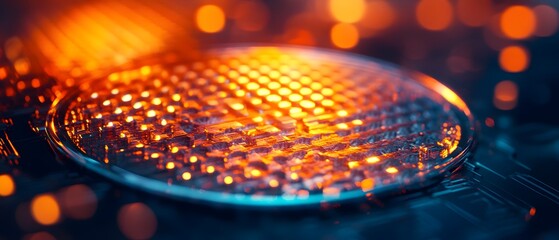 Poster - Vibrant Semiconductor Transistor Architecture and Nanotechnology Innovations Powering the High Tech Industry  photography concept with copy space for text