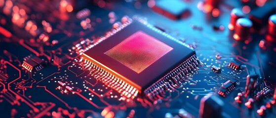 Wall Mural - Cutting Edge Semiconductor Chip Showcasing Advancements in Microprocessor Technology   A Photography Concept Depicting the Digital Revolution and Innovations in Nanotechnology