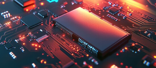 Aufkleber - 3d rendering of microchips alongside a folder on a usb drive