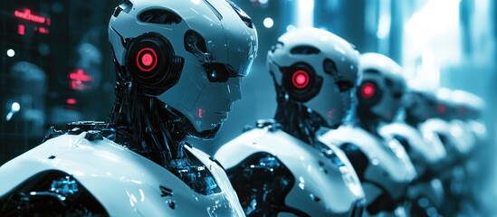 Poster - Futuristic robots concept illustration envisioning advanced technology and designs for the year 2025