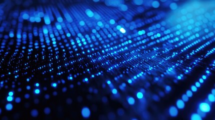 Poster - Close up macro image of vibrant blue LEDs illuminated