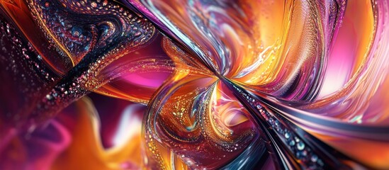Poster - Vibrant and colorful abstract composition with dynamic shapes and patterns that create a sense of movement and energy