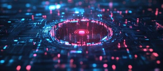 Poster - Abstract technological background featuring a keyhole design