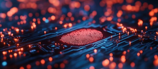 Poster - Fingerprint Authentication and Biometrics Technology Concept