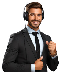 Wall Mural - PNG Call center headphones portrait headset.