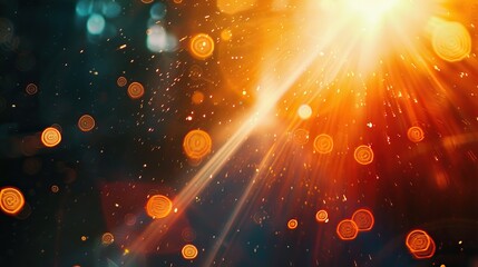 Wall Mural - Abstract Light Burst with Bokeh