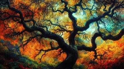 Wall Mural - Ancient Tree in Autumn