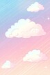 © Hoolity - Whimsical pastel-colored sky with fluffy clouds and starry accents, creating a dreamy and serene atmosphere perfect for backgrounds or designs.