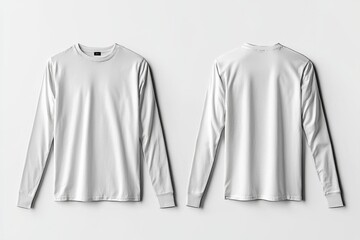 White Long Sleeve Tshirt Mockup Isolated created with Generative AI