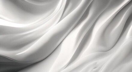 Wall Mural - Elegant white silk fabric flowing smooth texture luxurious background 4k animation