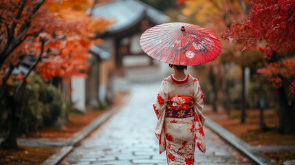 beautiful and cute japanese asian girl wearing kimono dress tokyo