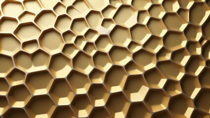 Poster - Golden voronoi texture 3D abstract background