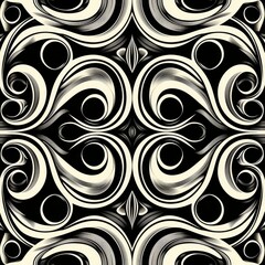 Poster - Elegant and Sophisticated Abstract Swirls and Curls Pattern