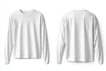 White Long Sleeve Tshirt Mockup Isolated created with Generative AI