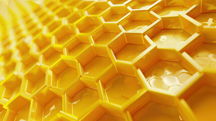 Honeycombs sweet golden honey whole background, close up. Background texture pattern