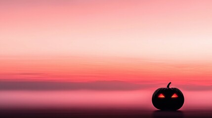 Canvas Print -  Blackjack lantern floating amidst tranquil water, framed by rosy sky