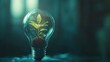 © phattharabodin - A light bulb with a plant growing inside, symbolizing green energy, sustainability, and the fusion of technology and nature.