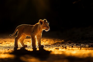 Wall Mural - lion in the sun