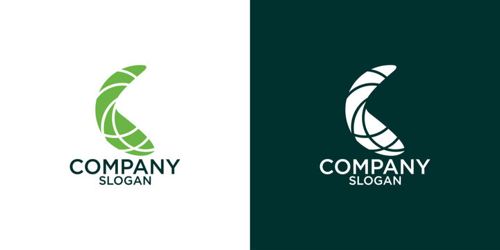 letter C abstract geometry monogram logo vector design