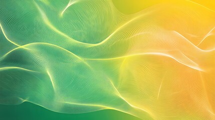 Poster - Abstract Green and Yellow Wavy Lines