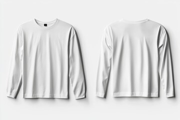 White Long Sleeve Tshirt Mockup Isolated created with Generative AI