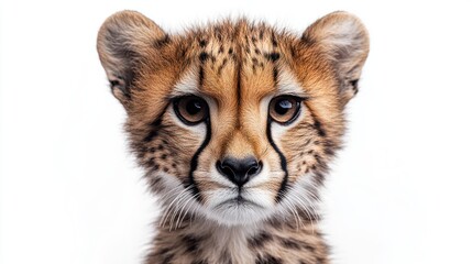 Wall Mural - Cheetah portrait isolated on white